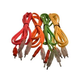 Compex 4 db-os elektróda összekötő kábel szett nem bepattintós (Normál Pin Csatlakozóval) 4-Pines, Színes, Neon
